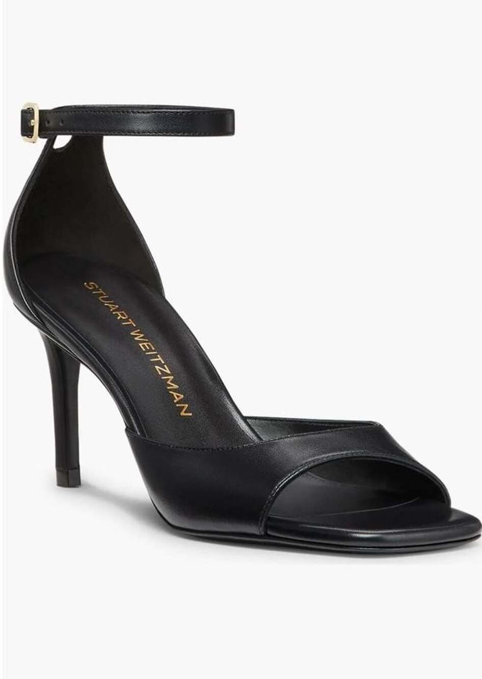 New Stuart Weitzman Black Nudistia 75 Sandal Size 9.5B